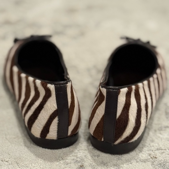 NEW Tory Burch Toe- Cap Zebra Coco Ballet Flats 7M - Picture 6 of 8
